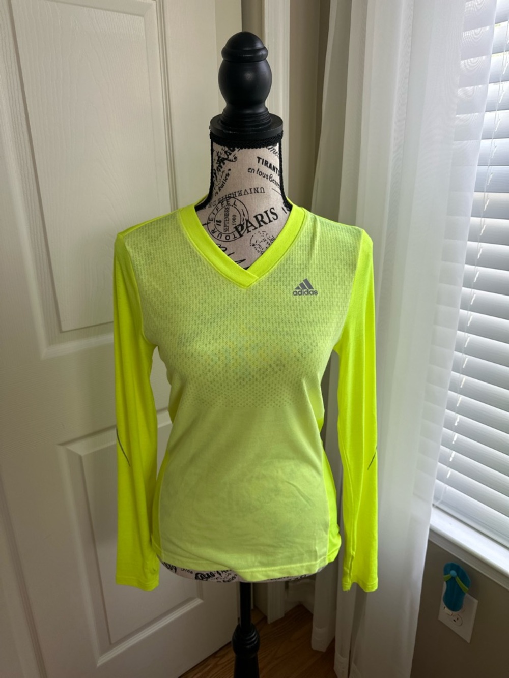 Adidas Neon Yellow Sheer Long Sleeve Shirt